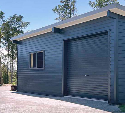 West Rd Horizontal Clad - Single Garage with Workshop